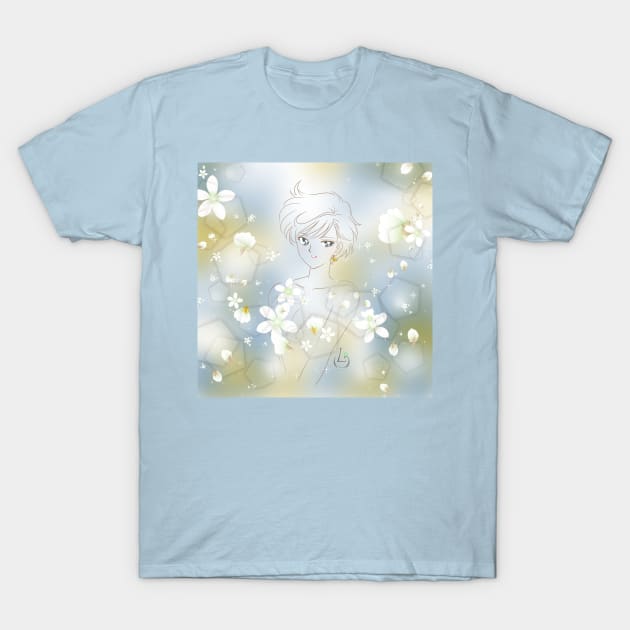 Guardian Haruka Flower Portrait T-Shirt by AudreyWagnerArt